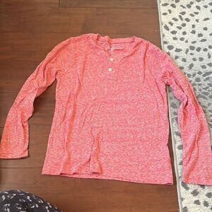 J.Crew Crewcuts Boys' Long-sleeve Heathered Henley Size L Vintage Ruby Heather
